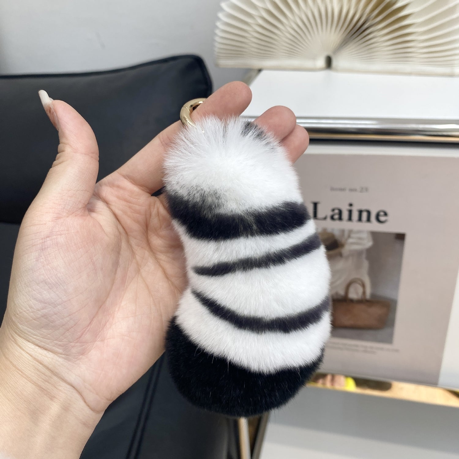 Furry Tiger Tail Phone Bag Charm