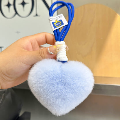 Furry Love Heart Phone Bag Charm