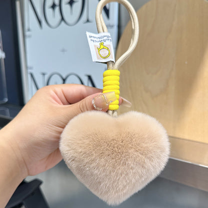 Furry Love Heart Phone Bag Charm