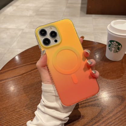 Neon Vibes｜Gradient Yellow Frosted MagSafe Phone Case Grip Set