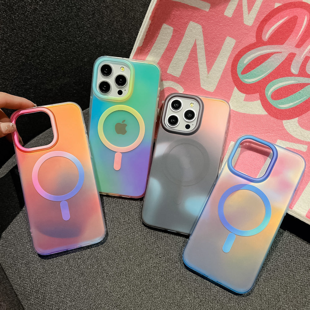 Omni Glow | Blue MagSafe Phone Case Grip Set