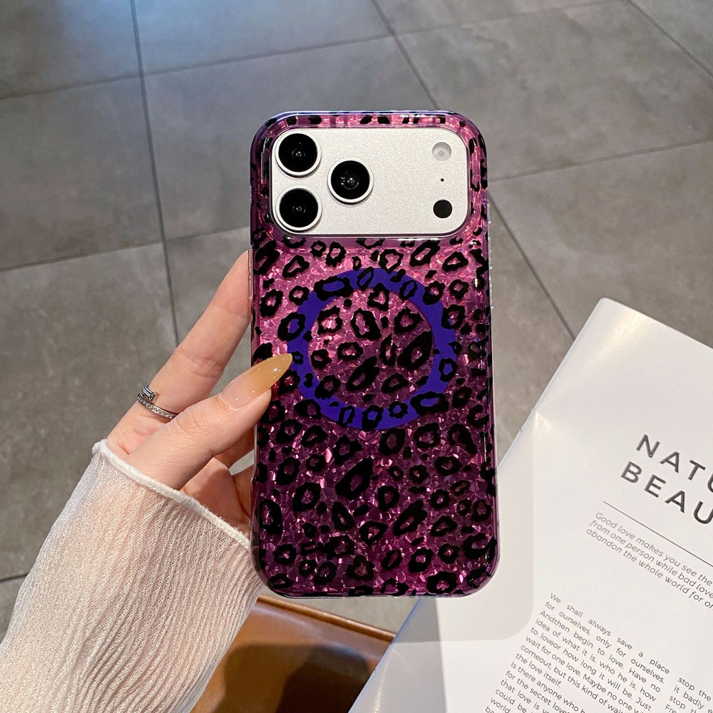 Glitter Leopard MagSafe Phone Case