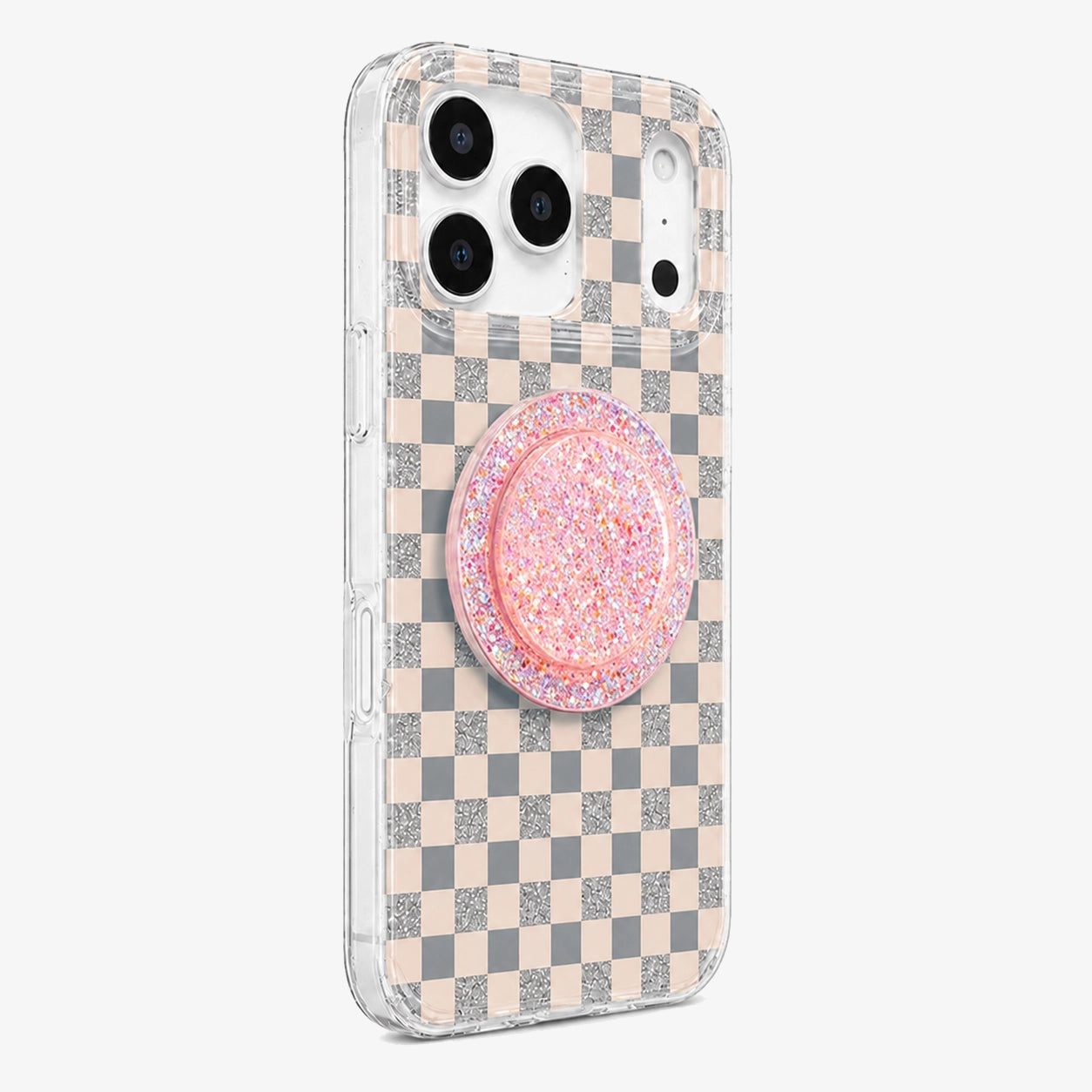 Glitter Chessboard MagSafe Phone Case Grip Set