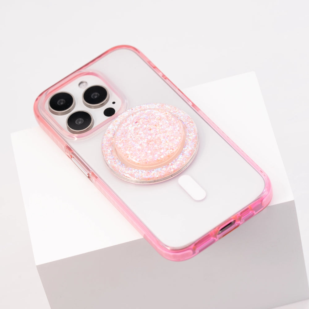 GlitzEdge | Pink MagSafe Phone Case Grip Set