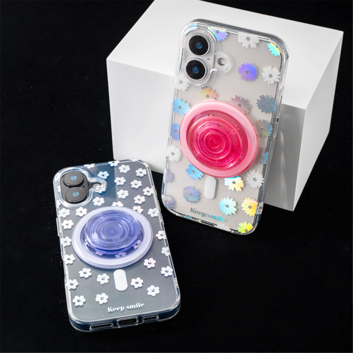 Laser Bloom | Flower MagSafe Phone Case Grip Set