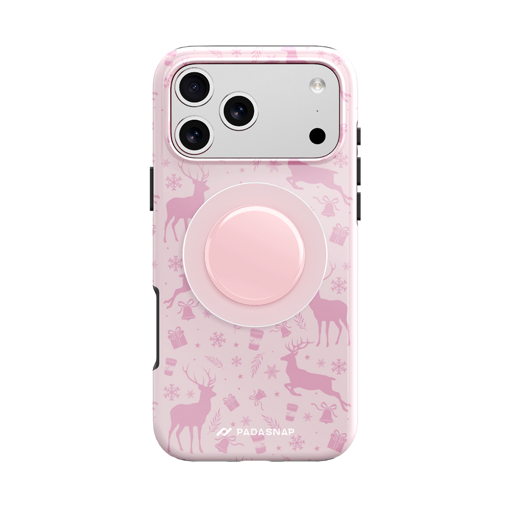 Deerland Christmas | Pink MagSafe Phone Case Grip Set
