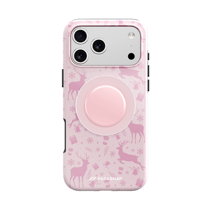 Deerland Christmas | Pink MagSafe Phone Case Grip Set