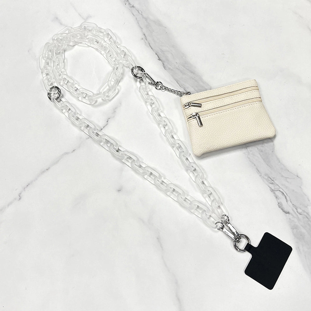 Acrylic Phone Crossbody Chain With Pounch