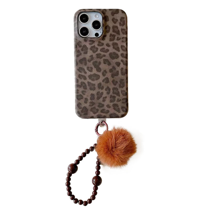 Classic Leopard Lambskin Phone Case Charms Set