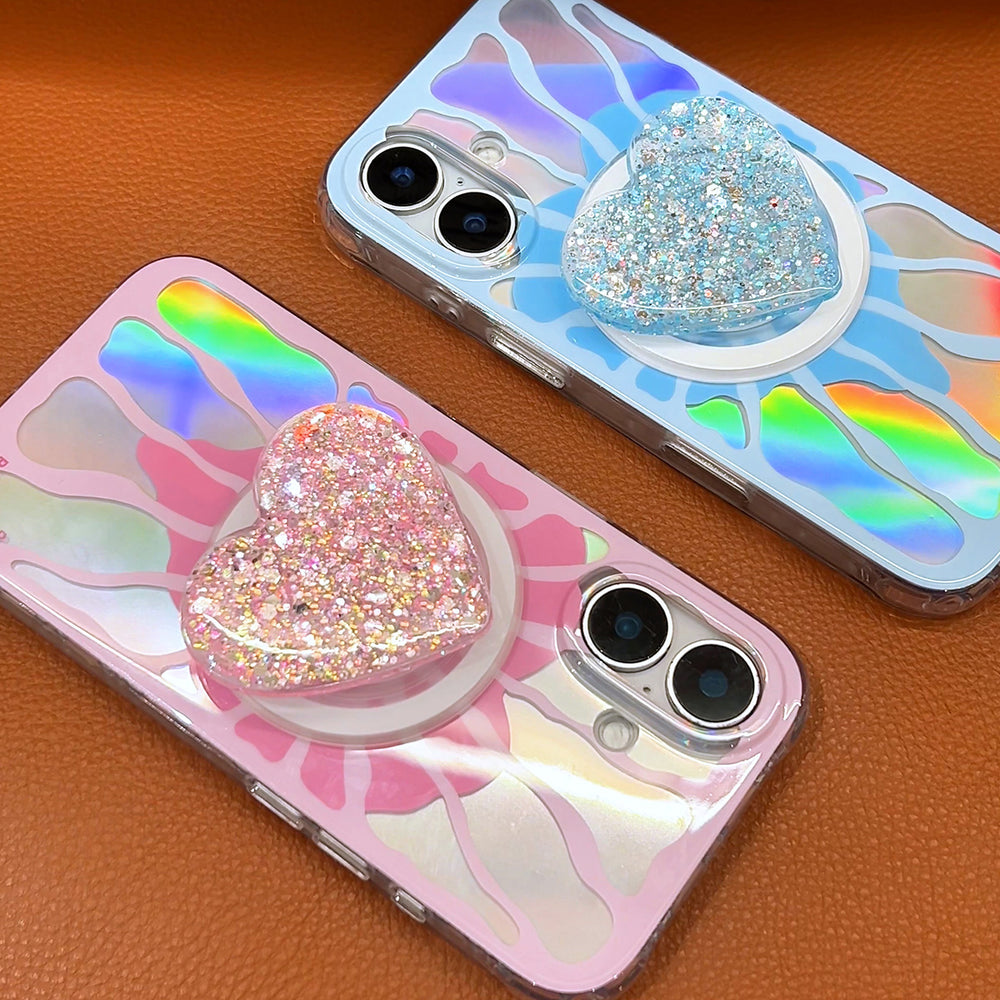 Radiant Hearts | Blue MagSafe Phone Case Grip Set