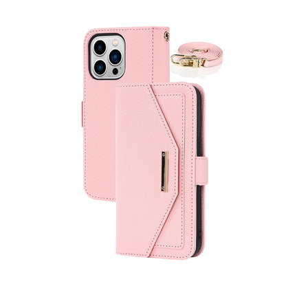 Multifunctional Wallet Phone Case Crossbody Strap Set with Mirror