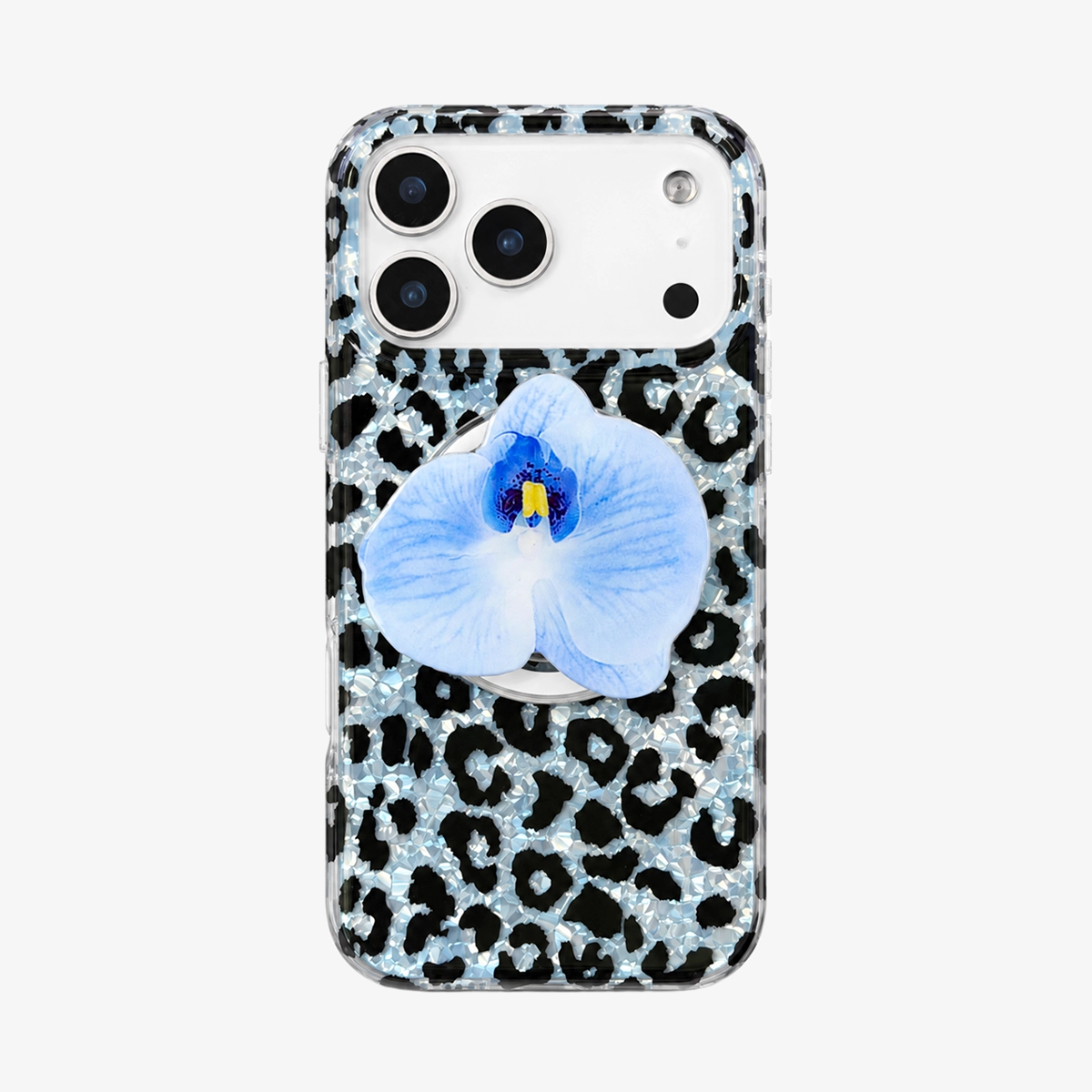 Glitter Leopard MagSafe Phone Case Grip Set-Brown