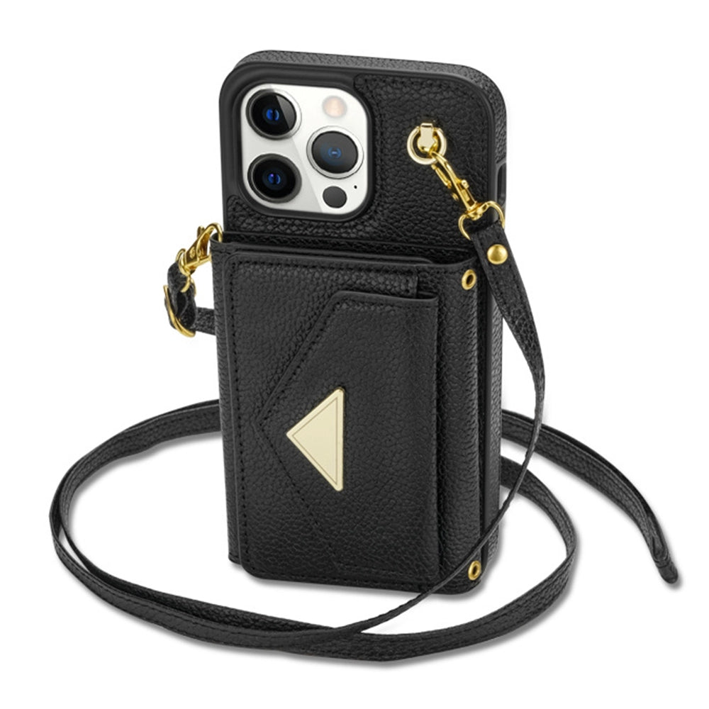 Leather Wallet Phone Case Crossbody Strap Set