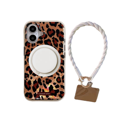 Leopard Print | Iridescent MagSafe Phone Case Grip Strap