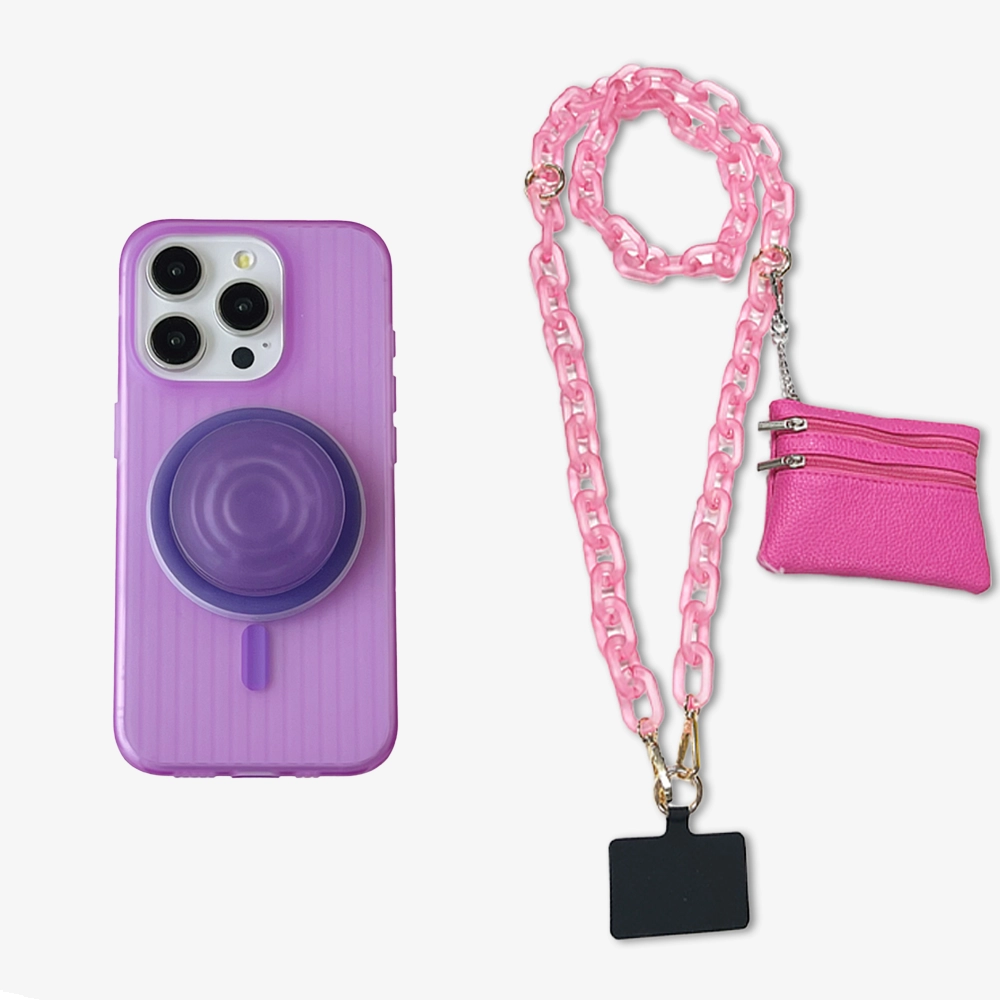 SheerShine | MagSafe Phone Case Grip Crossbody Chain Set