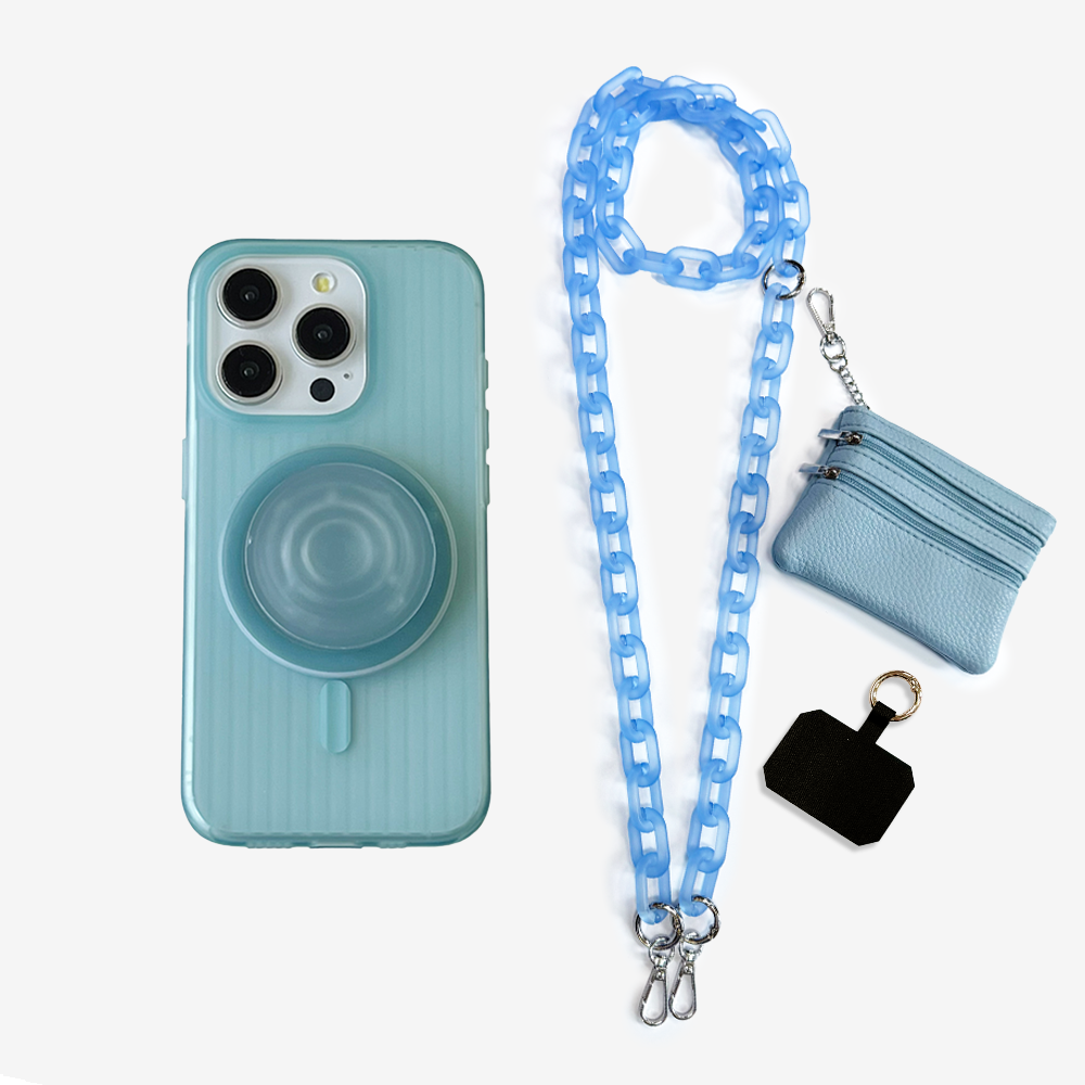 SheerShine | MagSafe Phone Case Grip Crossbody Chain Set