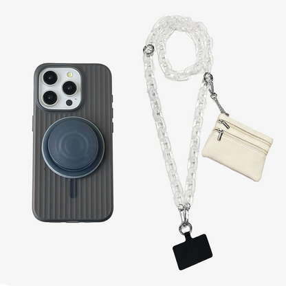 SheerShine | MagSafe Phone Case Grip Crossbody Chain Set