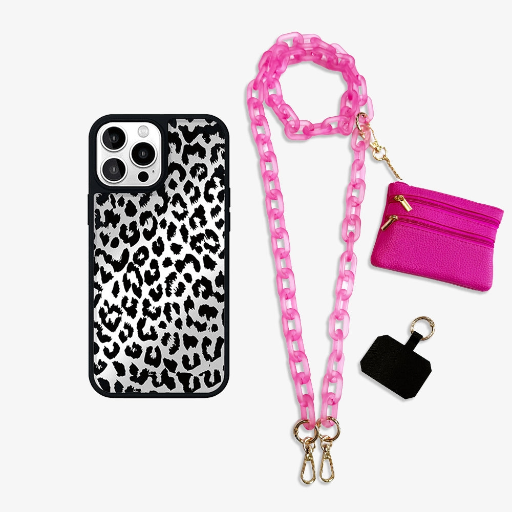 Wild Leopard MagSafe Phone Case Crossbody Chain Set