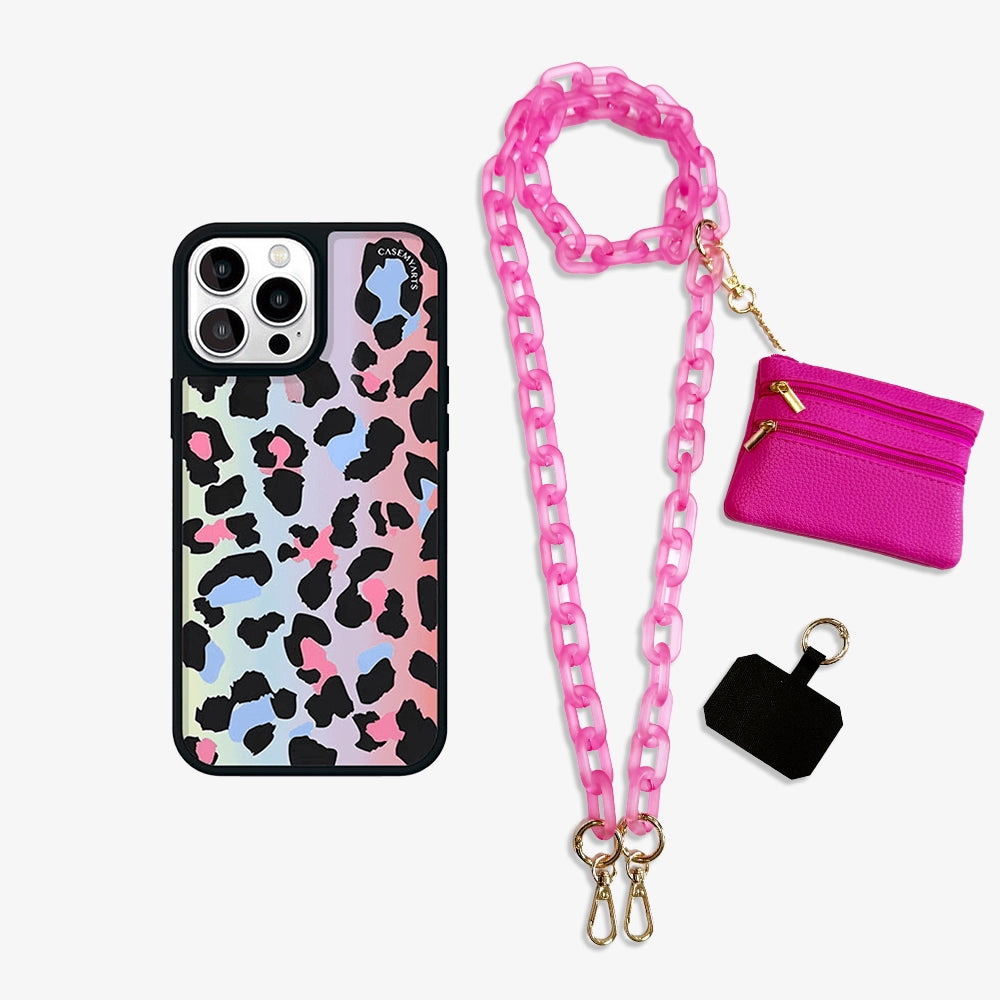 Wild Leopard MagSafe Phone Case Crossbody Chain Set