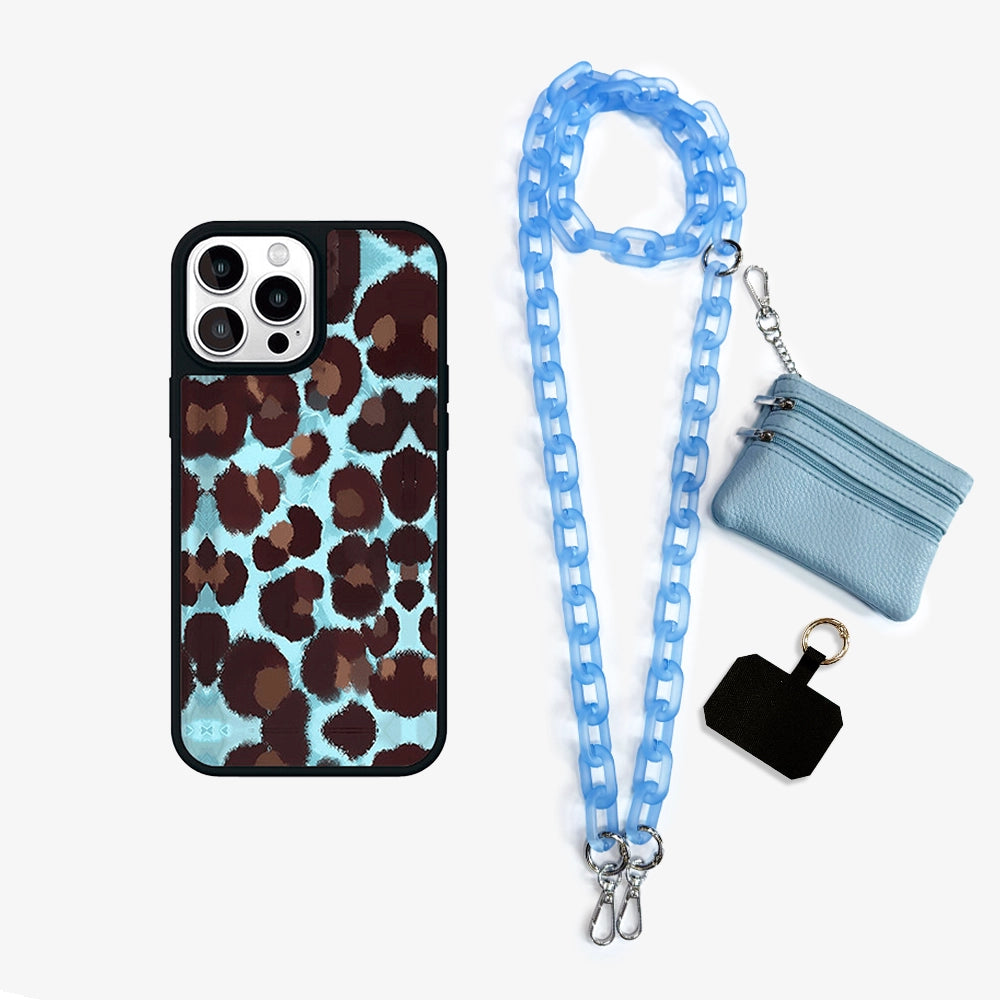 Wild Leopard MagSafe Phone Case Crossbody Chain Set