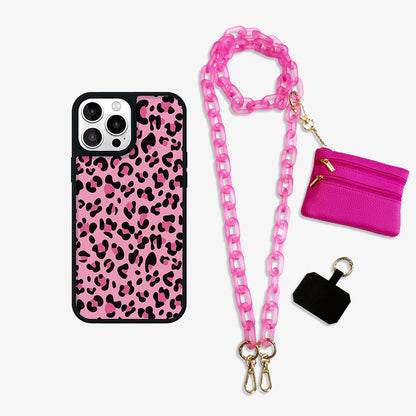 Wild Leopard MagSafe Phone Case Crossbody Chain Set