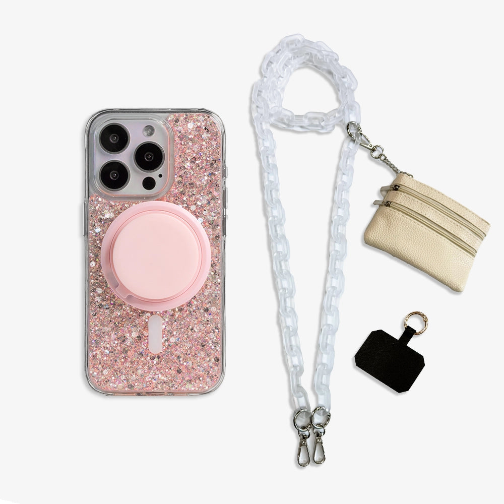 All That Glitter | MagSafe Phone Case Grip Crossbody Chain Set