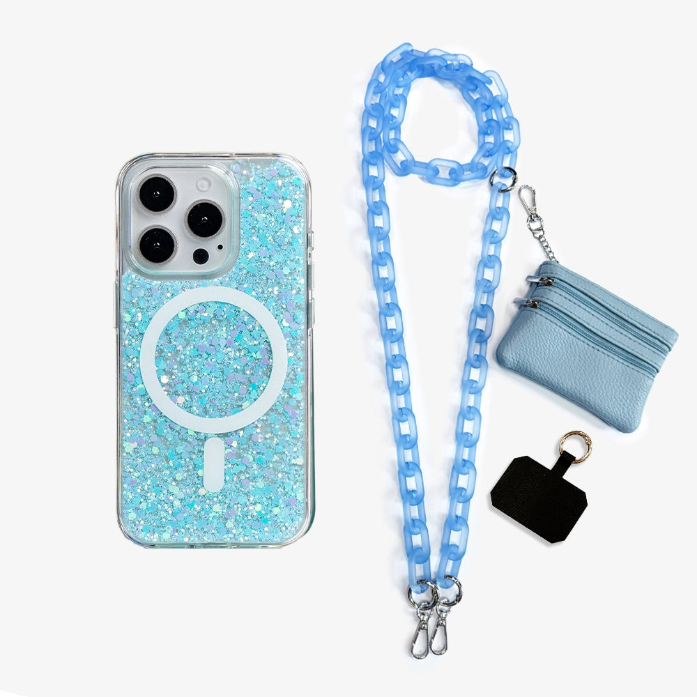 All That Glitter | MagSafe Phone Case Crossbody Chain Set