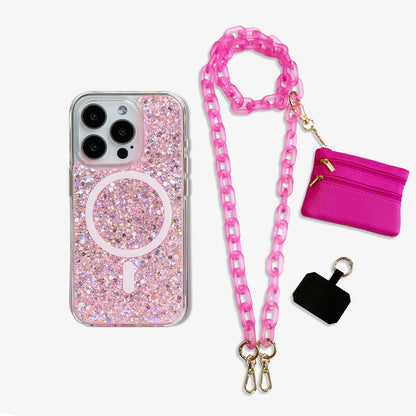 All That Glitter | MagSafe Phone Case Crossbody Chain Set