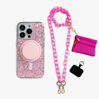 All That Glitter | MagSafe Phone Case Grip Crossbody Chain Set