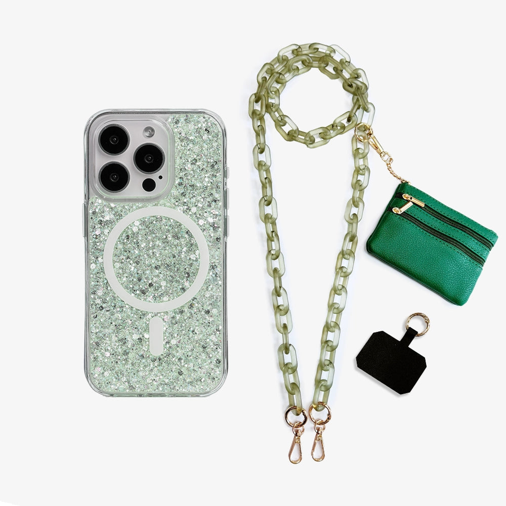 All That Glitter | MagSafe Phone Case Crossbody Chain Set