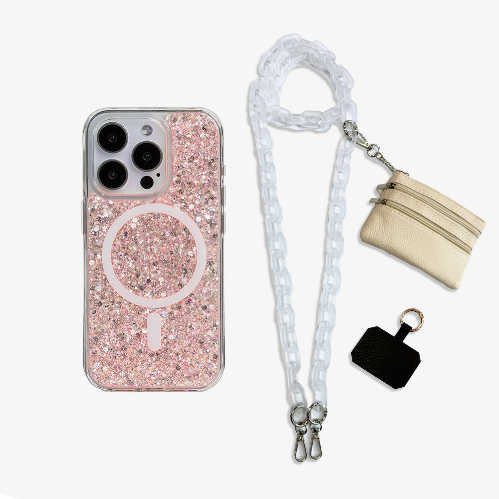 All That Glitter | MagSafe Phone Case Crossbody Chain Set