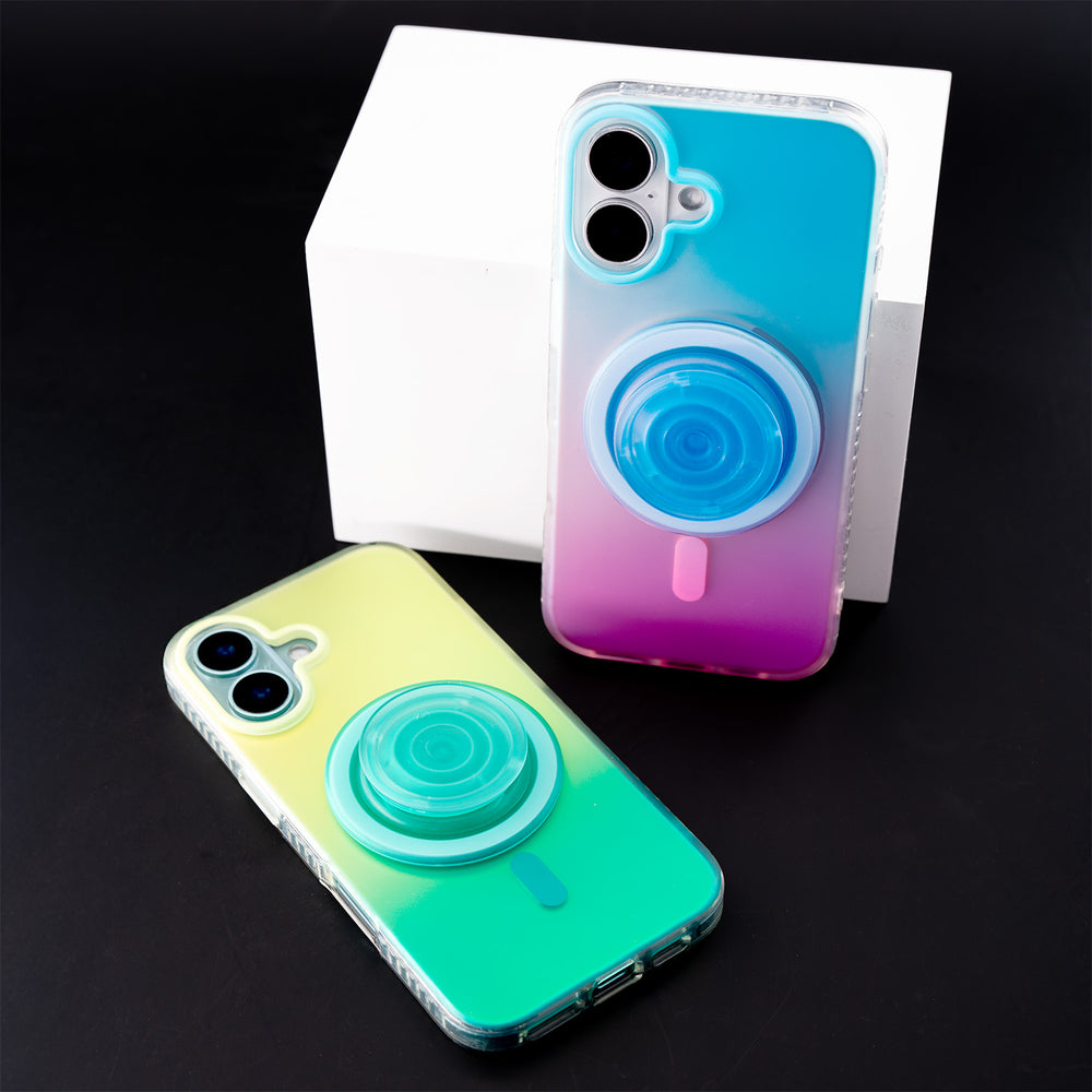 Neon Vibes｜Gradient Yellow Frosted MagSafe Phone Case Grip Set