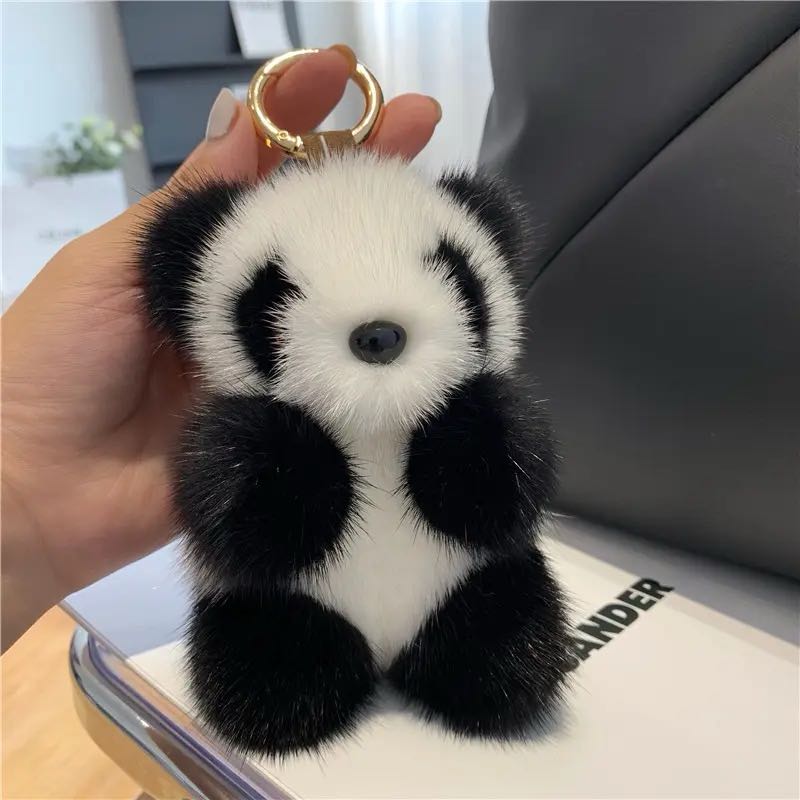 Furry Panda Phone Bag Charm