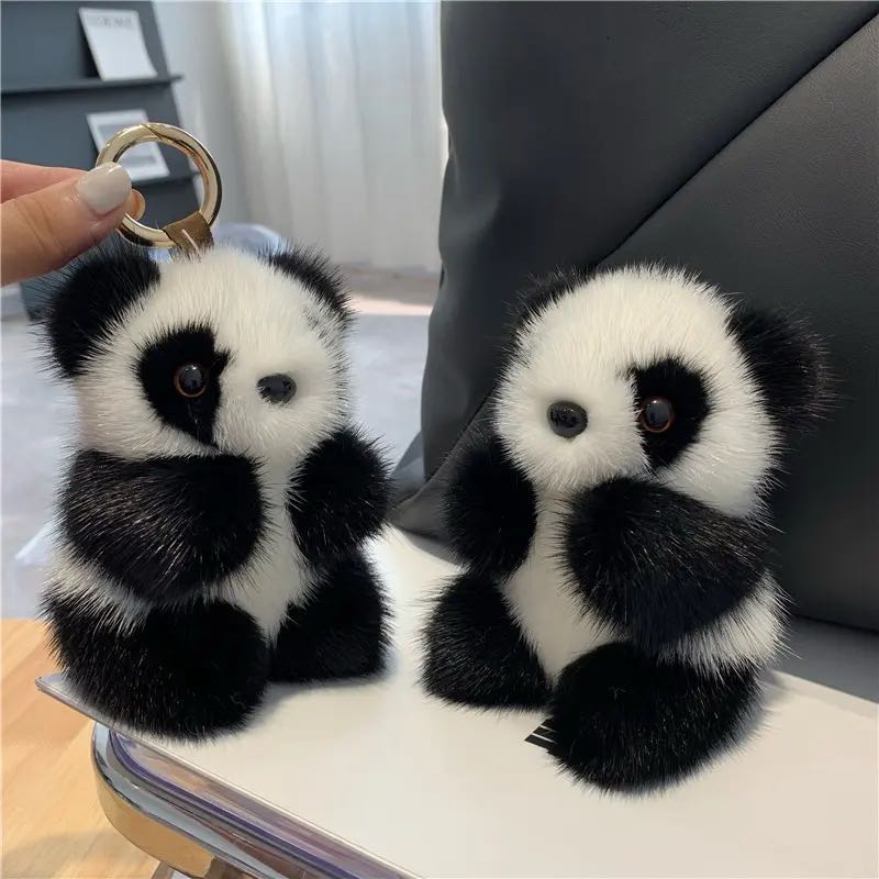 Furry Panda Phone Bag Charm