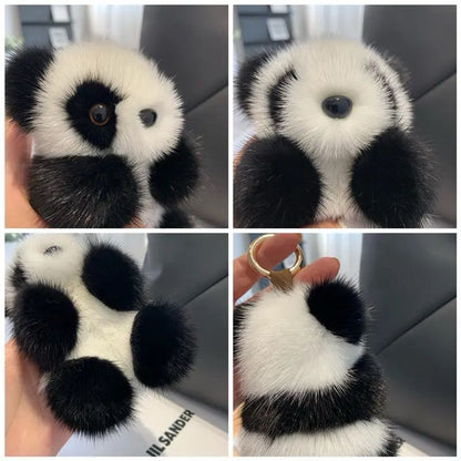 Furry Panda Phone Bag Charm