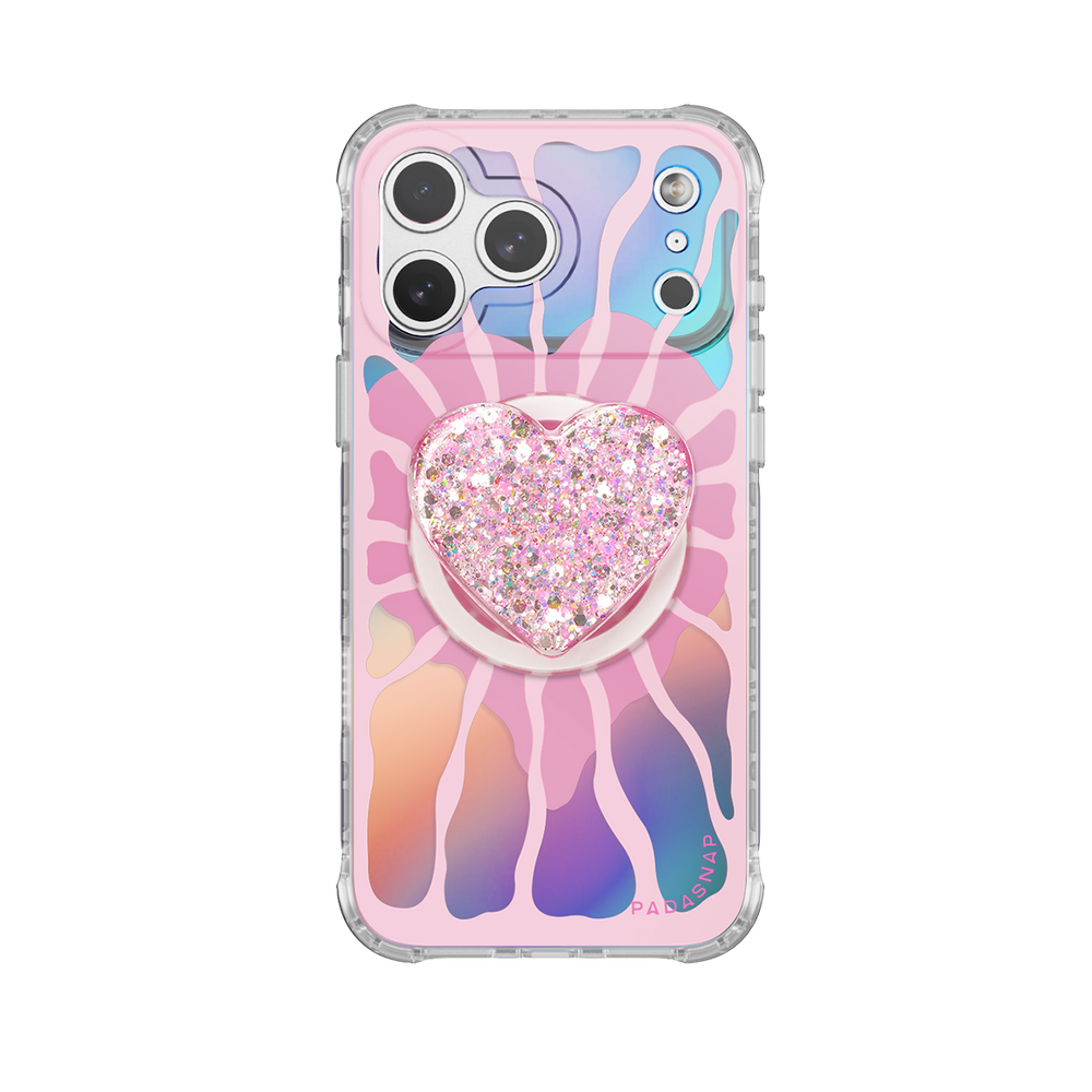 Radiant Hearts | Pink MagSafe Phone Case Grip Set