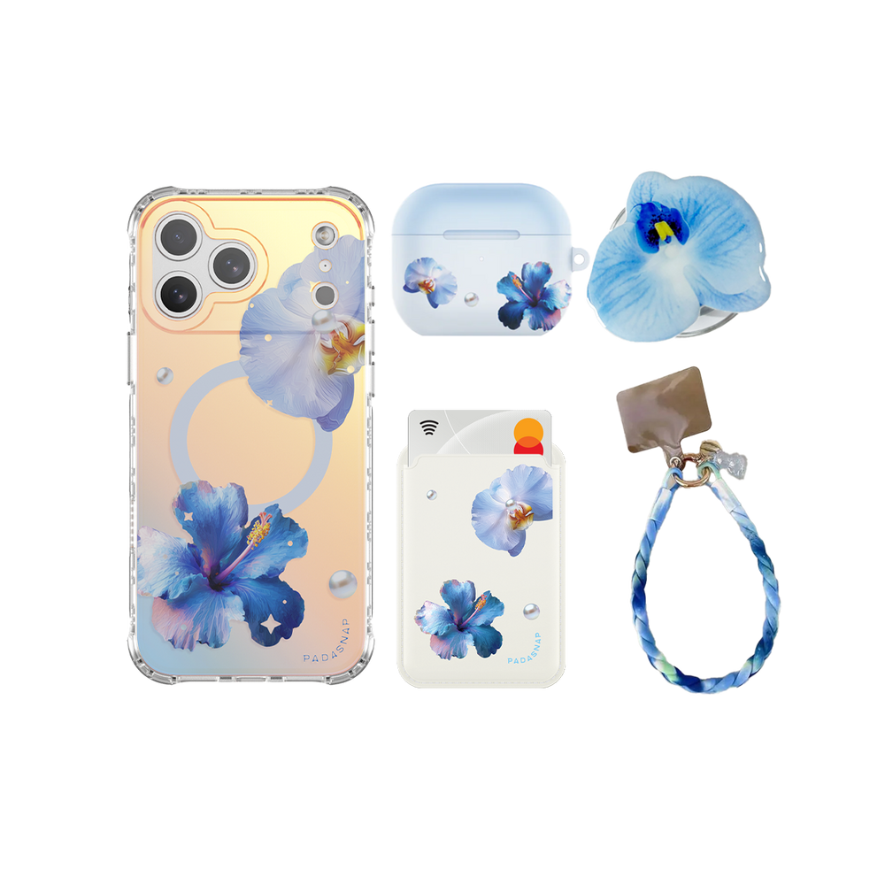 GlamFlora Blue iPhone Bundle Set