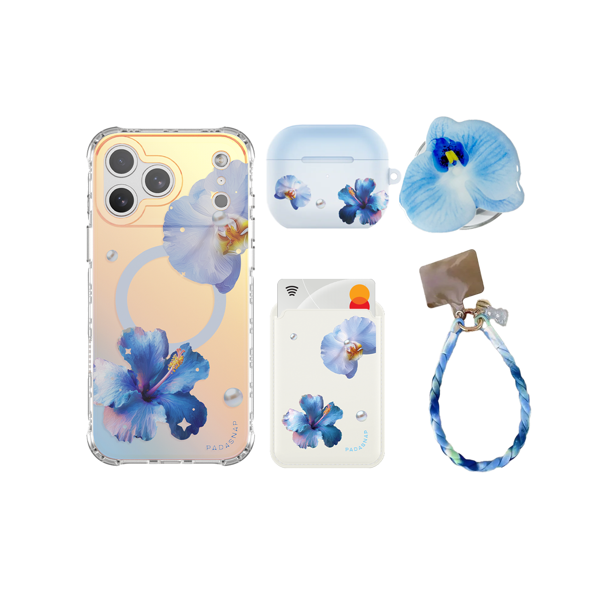 GlamFlora Blue iPhone Bundle Set