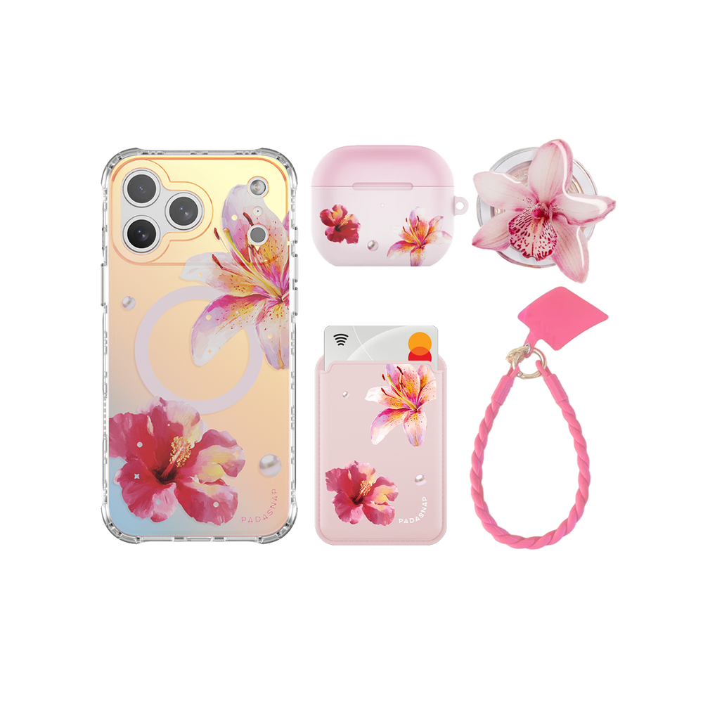 GlamFlora Pink iPhone Bundle Set