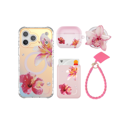 GlamFlora Pink iPhone Bundle Set