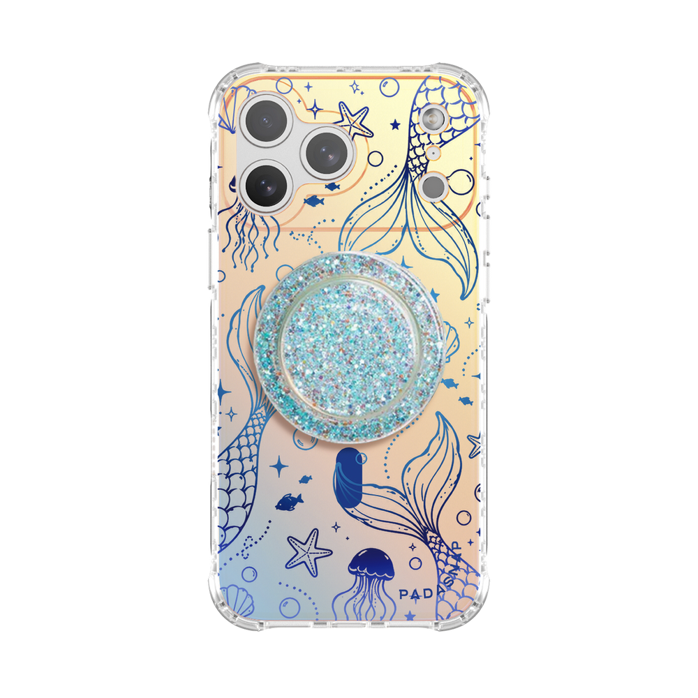 Mermaid Tail Iridescent Phone Case Grip Set