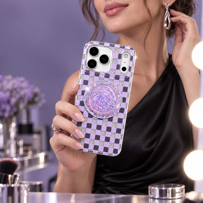 Glitter Chessboard MagSafe Phone Case Grip Set