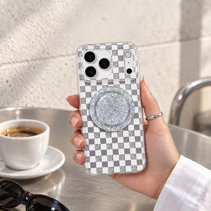 Glitter Chessboard MagSafe Phone Case Grip Set