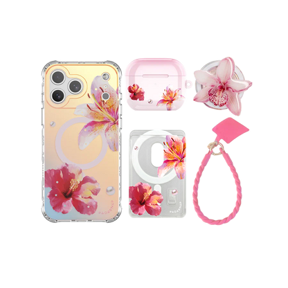 GlamFlora Pink iPhone Bundle Set