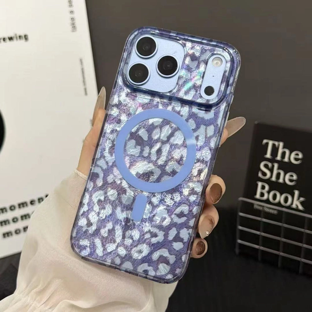 Wild Lilac Leopard MagSafe Phone Case Grip Set