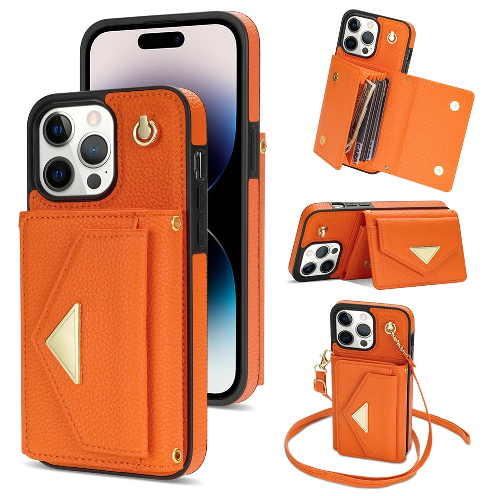 Leather Wallet Phone Case Crossbody Strap Set