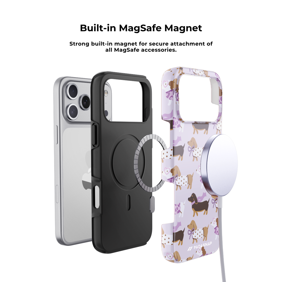 EverTail Love Dachshund MagSafe Phone Case Grip Set