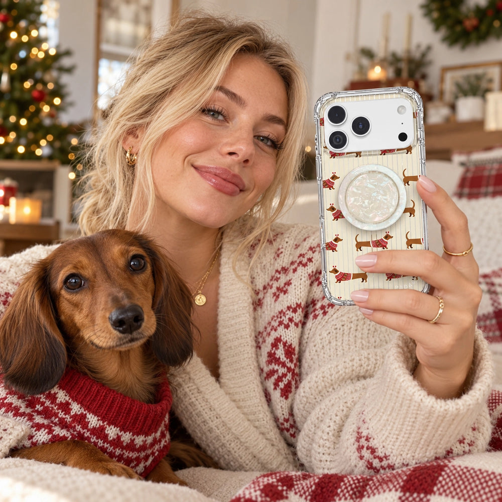 Christmas Dachshund MagSafe Phone Case Grip Set