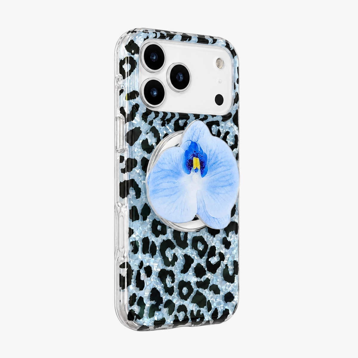 Glitter Leopard MagSafe Phone Case Grip Set-Brown