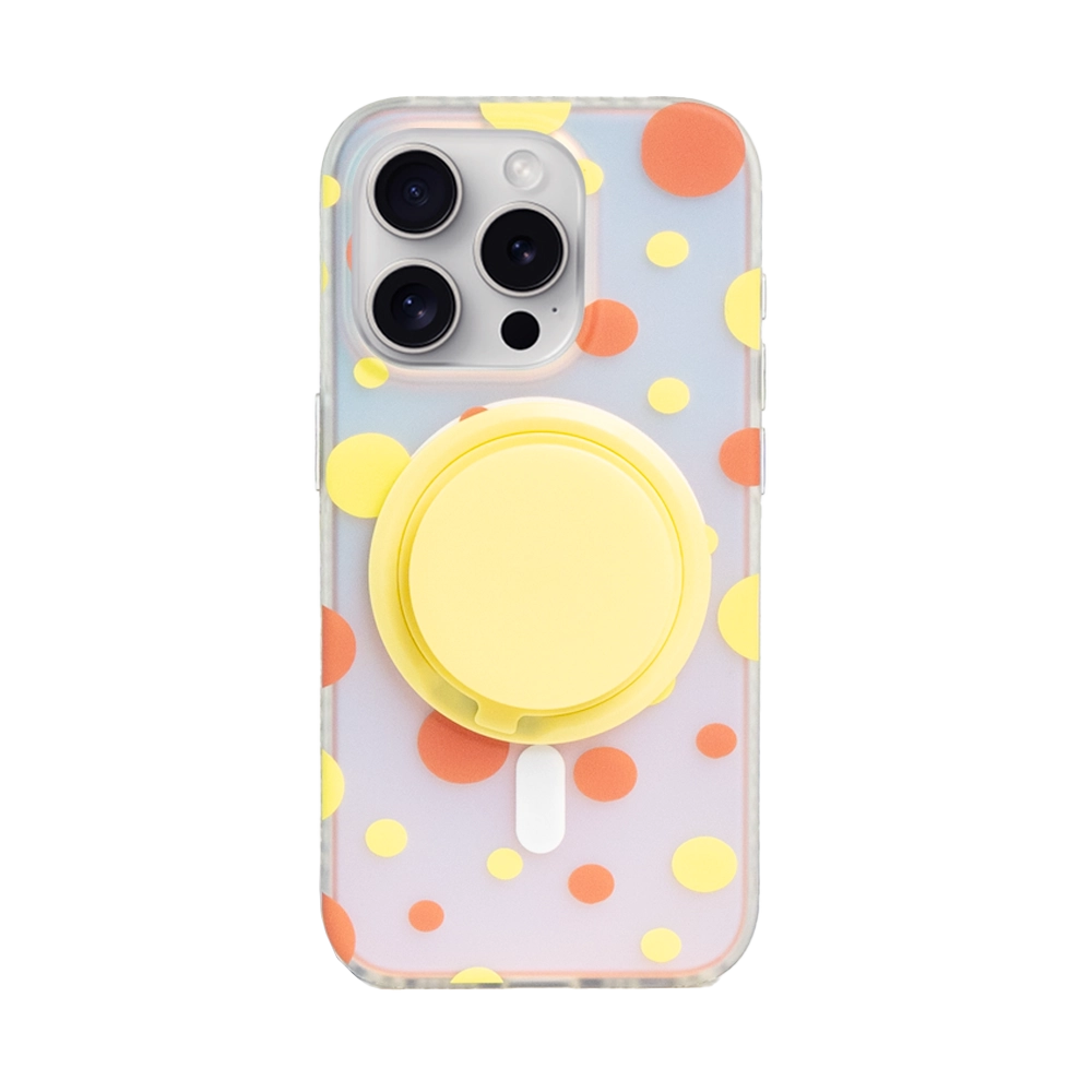 Opalescent Polka Dot | Lemon MagSafe Phone Case Grip Set